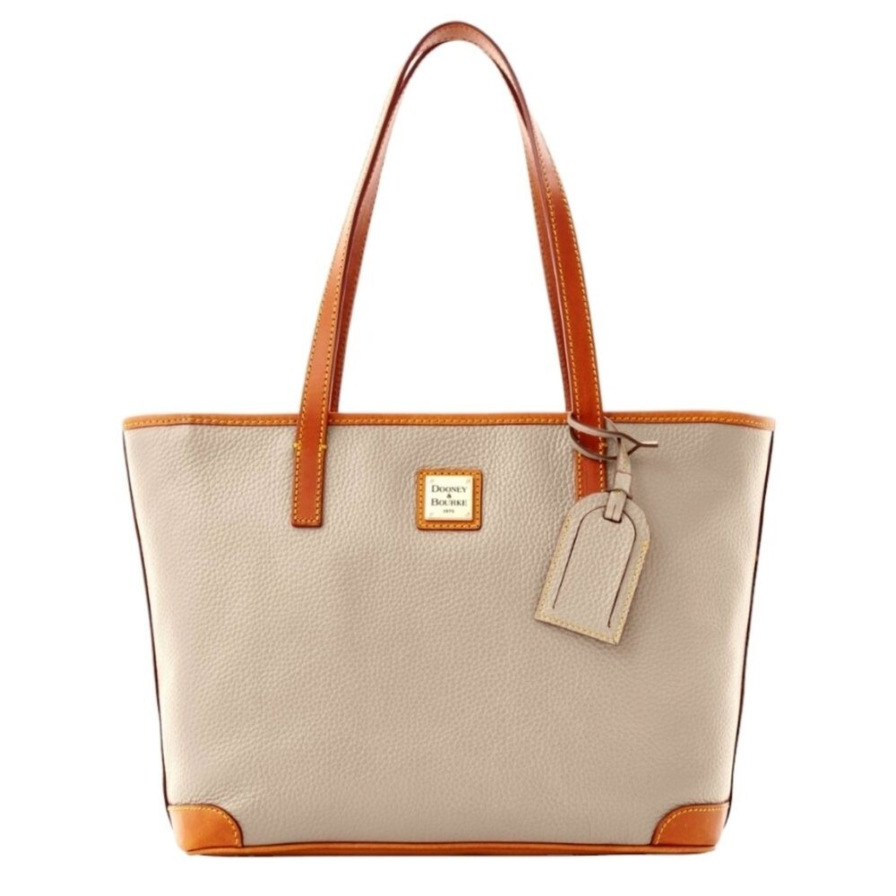 Dooney & Bourke Tote Bag Purse Pebble Grain Leather Charleston Gray Brown Large